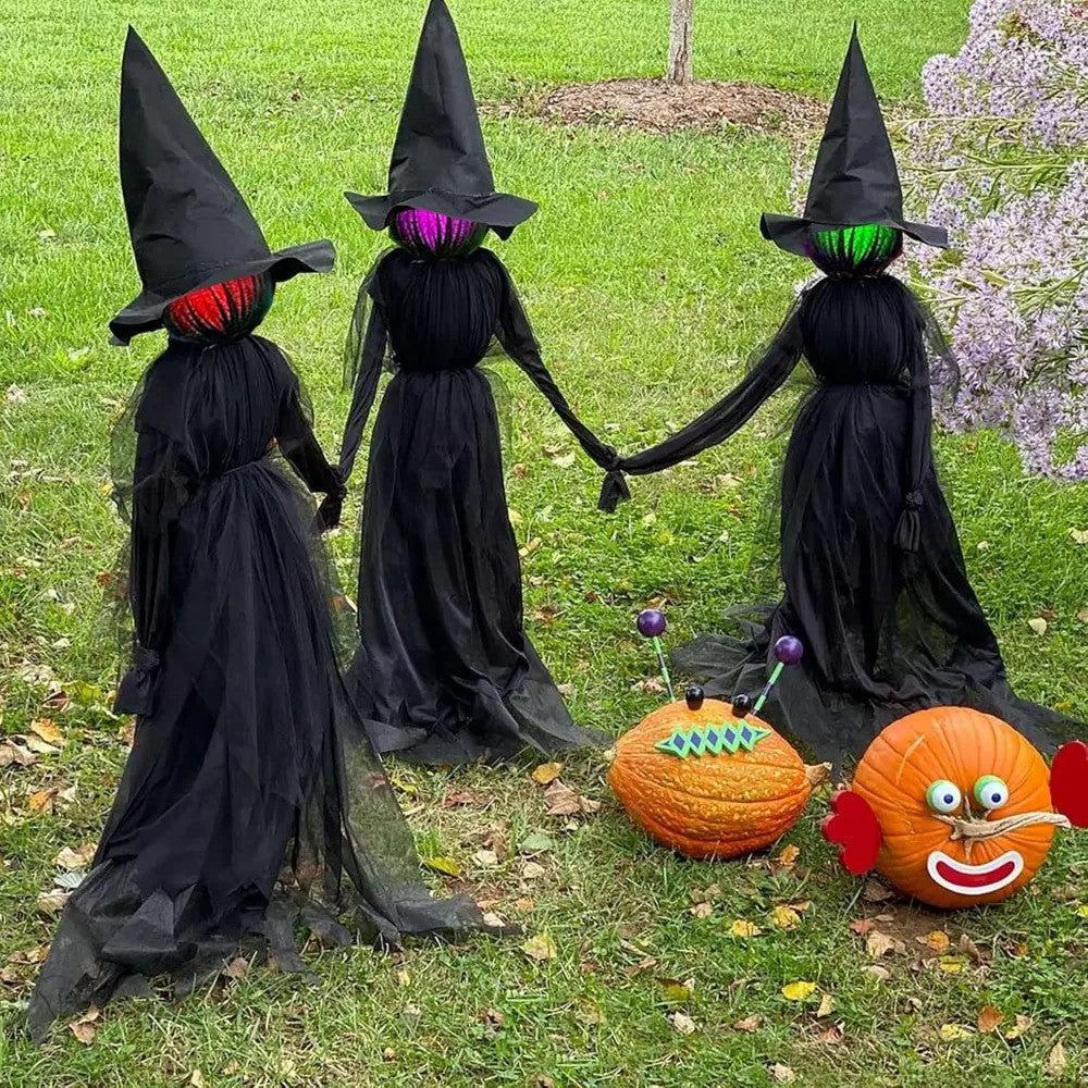 Halloween Decoration, Halloween Witch with Wooden Stakes, Used for Outdoor Garden, Courtyard, Lawn, Haunted House Decoration