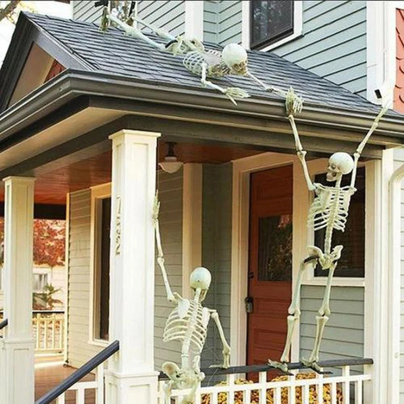 Halloween Movable Skeleton Fake Human Skull Bones Halloween Party Home Bar Decorations Haunted House Horror Props Ornament Toys